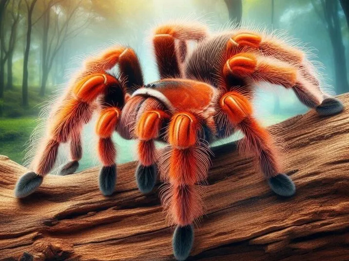 16924 yellow baboon tarantula feeding