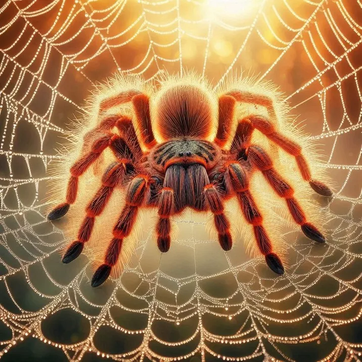 17011 orange baboon tarantula close up