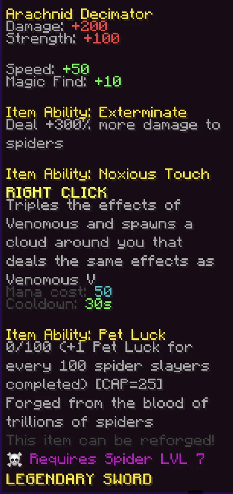 17111 tarantula armor stats